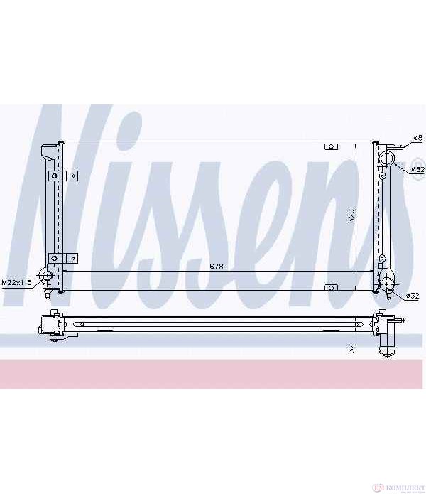 РАДИАТОР ВОДЕН VOLKSWAGEN JETTA II (1984-) 1.8 CAT - NISSENS