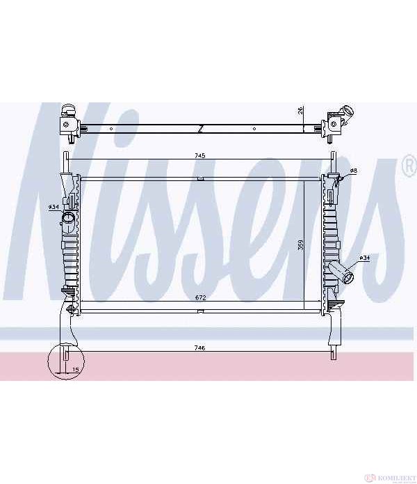 РАДИАТОР ВОДЕН FORD TRANSIT (2006-) 2.3 16V - NISSENS