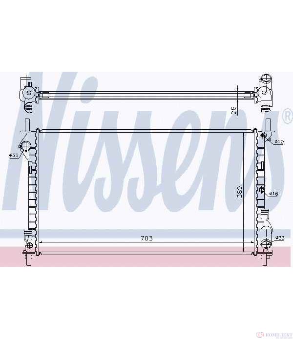 РАДИАТОР ВОДЕН FORD TOURNEO CONNECT (2002-) 1.8 Turbo Di - NISSENS