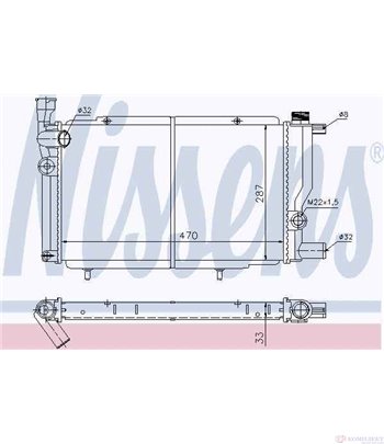РАДИАТОР ВОДЕН PEUGEOT 205 I CABRIOLET (1986-) 1.1 CJ - NISSENS
