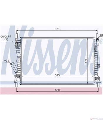 РАДИАТОР ВОДЕН FORD FIESTA V (2001-) 1.6 TDCi - NISSENS