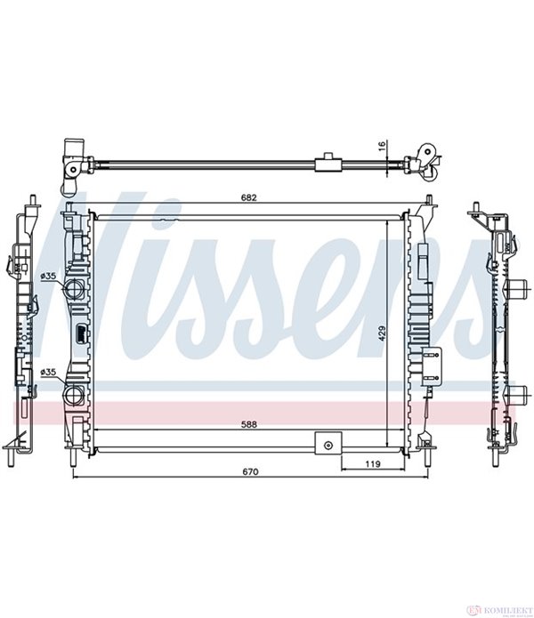 РАДИАТОР ВОДЕН NISSAN QASHQAI (2007-) 1.6 - NISSENS