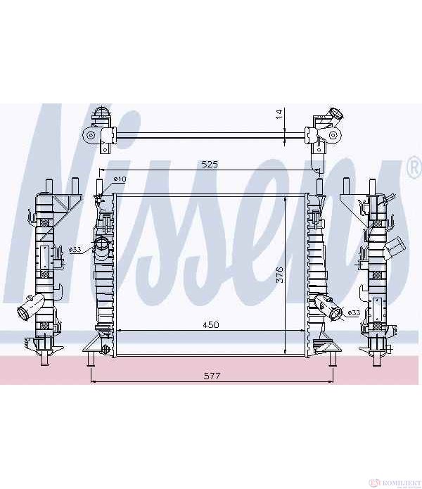 РАДИАТОР ВОДЕН FORD C MAX (2007-) 1.6 - NISSENS