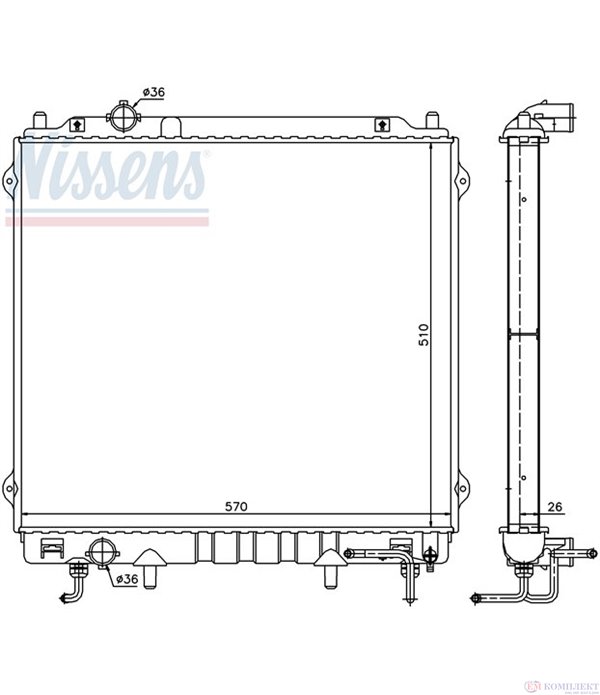 РАДИАТОР ВОДЕН HYUNDAI TERRACAN (2001-) 2.9 CRDi 4WD - NISSENS