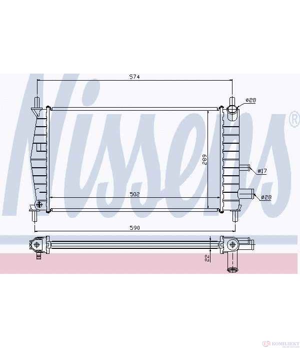 РАДИАТОР ВОДЕН FORD FIESTA IV (1995-) 1.3 i - NISSENS