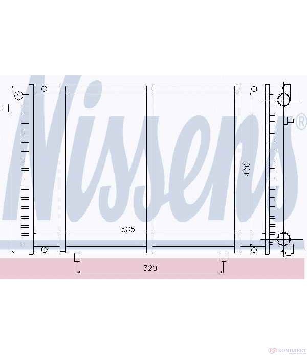 РАДИАТОР ВОДЕН RENAULT TRAFIC (1989-) 2.2 - NISSENS