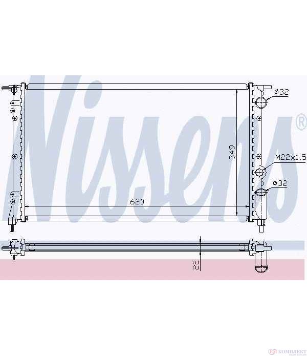 РАДИАТОР ВОДЕН RENAULT R 21 SEDAN (1986-) 2.2 - NISSENS