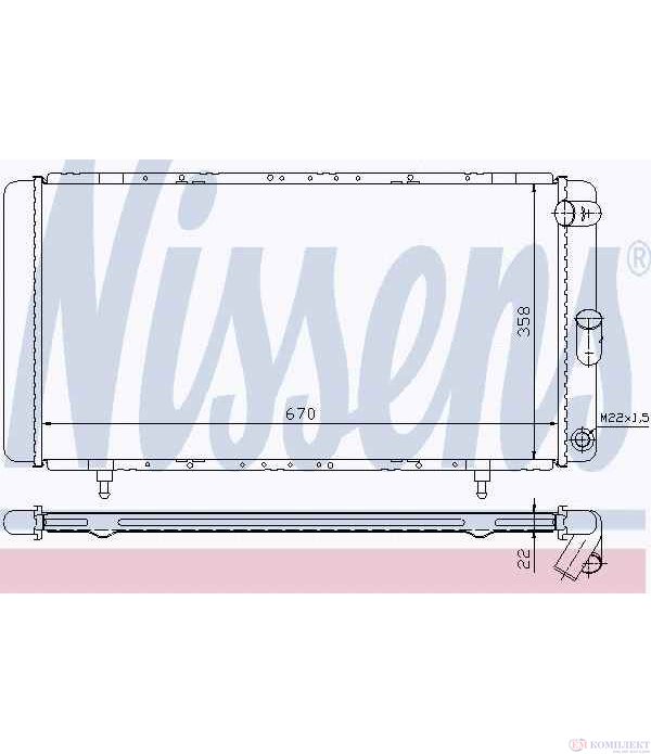 РАДИАТОР ВОДЕН RENAULT ESPACE I (1984-) 2.2 Quadra - NISSENS
