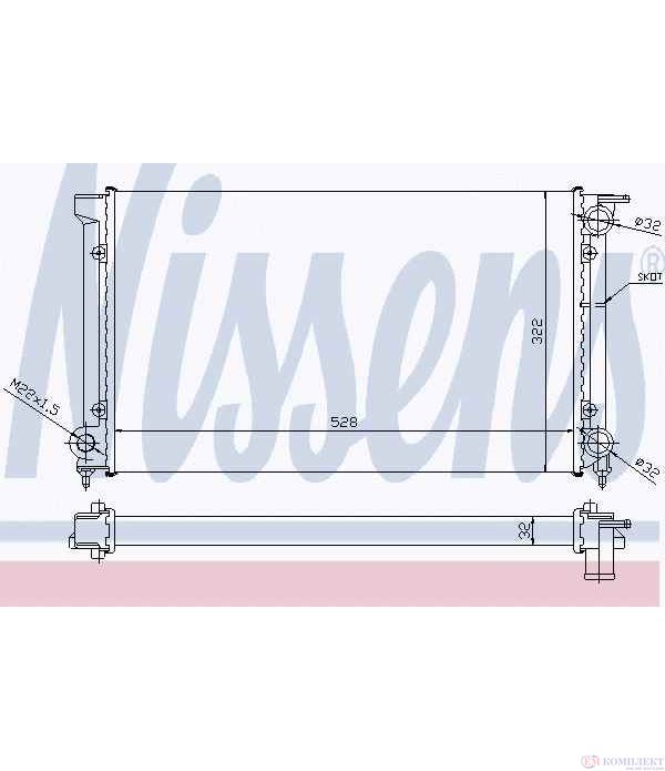 РАДИАТОР ВОДЕН VOLKSWAGEN SCIROCCO (1980-) 1.5 - NISSENS