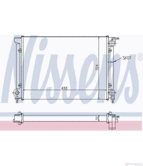 РАДИАТОР ВОДЕН VOLKSWAGEN SCIROCCO (1980-) 1.5 - NISSENS