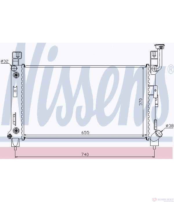 РАДИАТОР ВОДЕН CHRYSLER VOYAGER I (1984-) 2.5 i - NISSENS