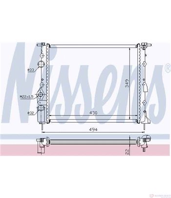 РАДИАТОР ВОДЕН RENAULT MEGANE I COACH (1996-) 1.4 16V - NISSENS