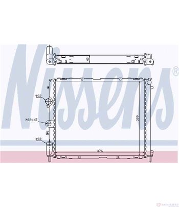 РАДИАТОР ВОДЕН RENAULT CLIO II (1998-) 1.6 16V - NISSENS