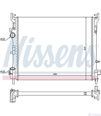 РАДИАТОР ВОДЕН RENAULT CLIO II (1998-) 1.5 dCi - NISSENS