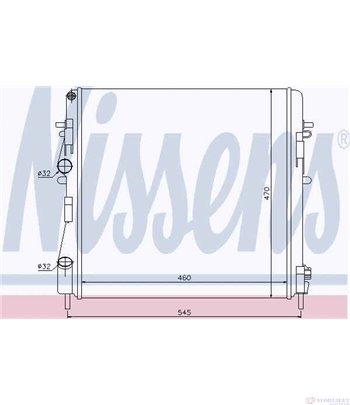 РАДИАТОР ВОДЕН RENAULT KANGOO (2008-) 1.5 dCi - NISSENS