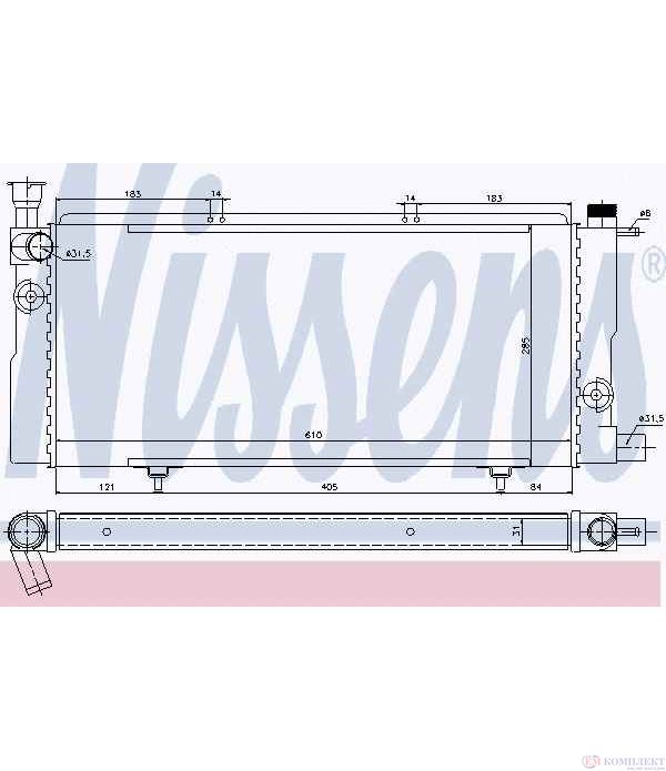 РАДИАТОР ВОДЕН PEUGEOT 205 II (1987-) 1.4 CAT - NISSENS