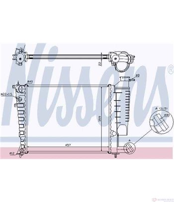 РАДИАТОР ВОДЕН PEUGEOT 306 HATCHBACK (1993-) 1.4 - NISSENS