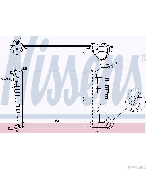 РАДИАТОР ВОДЕН CITROEN ZX BREAK (1993-) 1.4 i - NISSENS