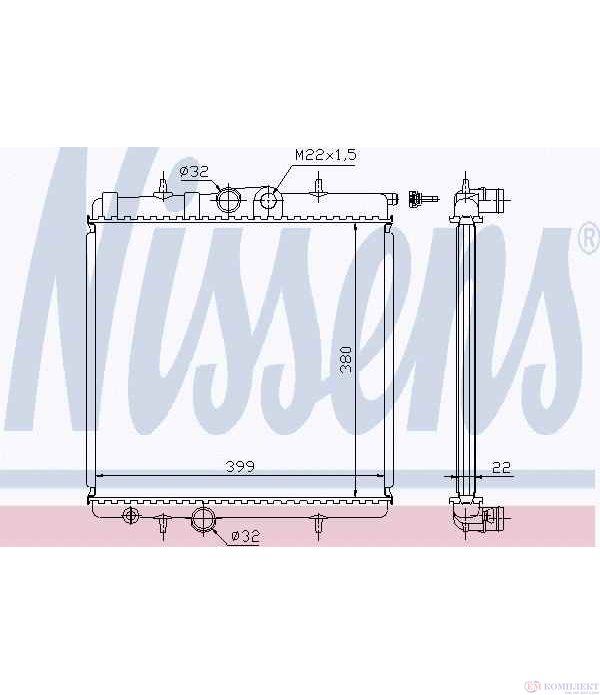 РАДИАТОР ВОДЕН PEUGEOT 206 SW (2002-) 1.4 - NISSENS
