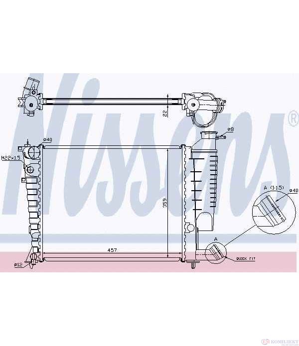 РАДИАТОР ВОДЕН CITROEN XSARA COUPE (1998-) 1.4 i - NISSENS