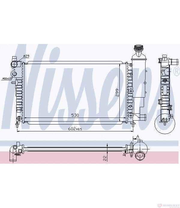 РАДИАТОР ВОДЕН PEUGEOT 106 II (1996-) 1.4 i - NISSENS