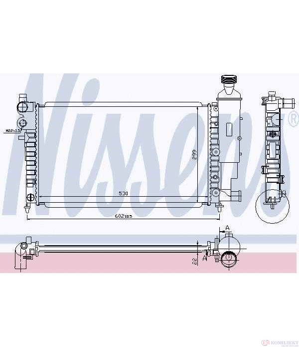 РАДИАТОР ВОДЕН PEUGEOT 106 II (1996-) 1.4 i - NISSENS