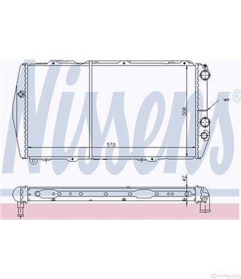 РАДИАТОР ВОДЕН AUDI 200 (1983-) 2.1 Turbo - NISSENS