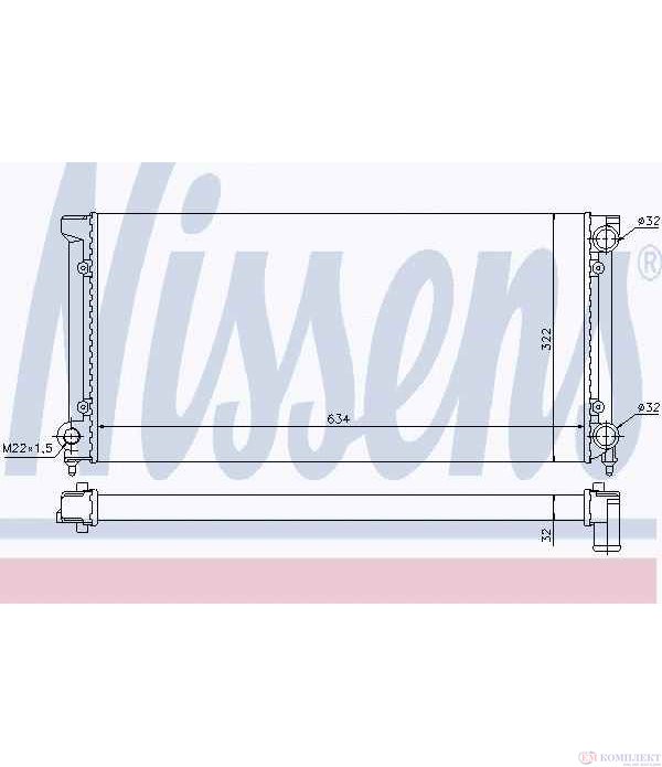 РАДИАТОР ВОДЕН VOLKSWAGEN PASSAT VARIANT (1988-) 1.8 16V - NISSENS