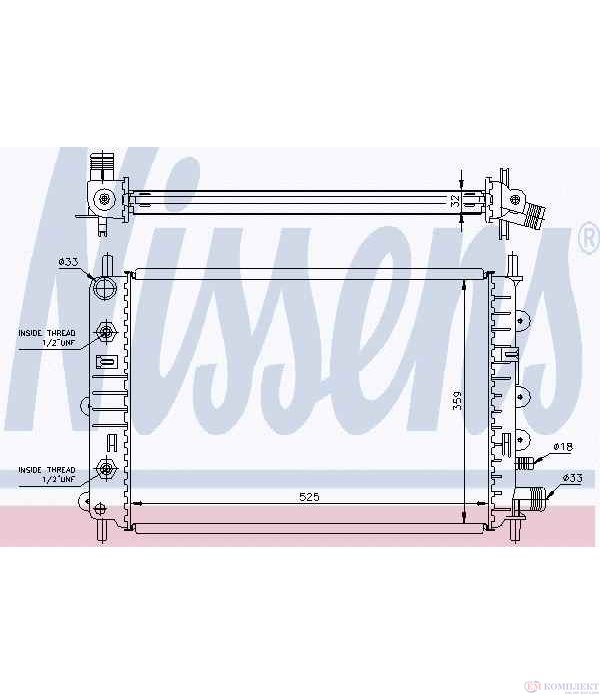 РАДИАТОР ВОДЕН FORD ESCORT VI COMBI (1992-) 1.6 i 16V - NISSENS