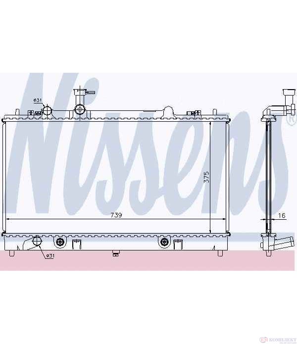 РАДИАТОР ВОДЕН MAZDA 6 (2002-) 2.3 - NISSENS