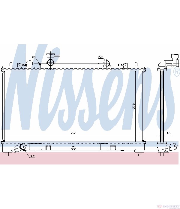 РАДИАТОР ВОДЕН MAZDA 6 COMBI (2008-) 2.5 MZR - NISSENS