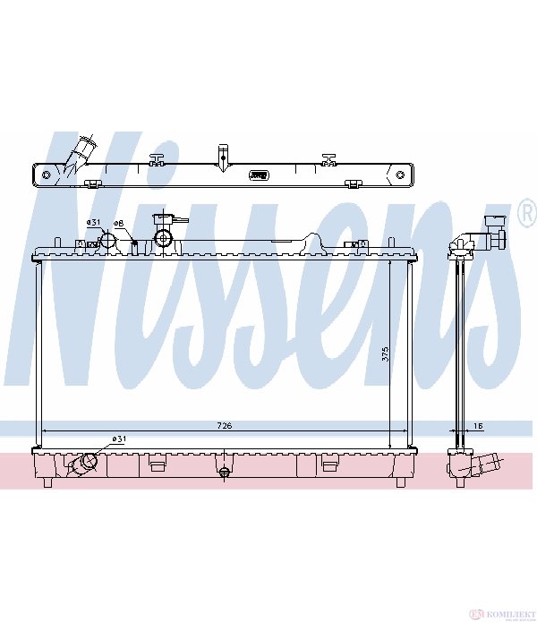 РАДИАТОР ВОДЕН MAZDA 6 COMBI (2008-) 1.8 MZR - NISSENS