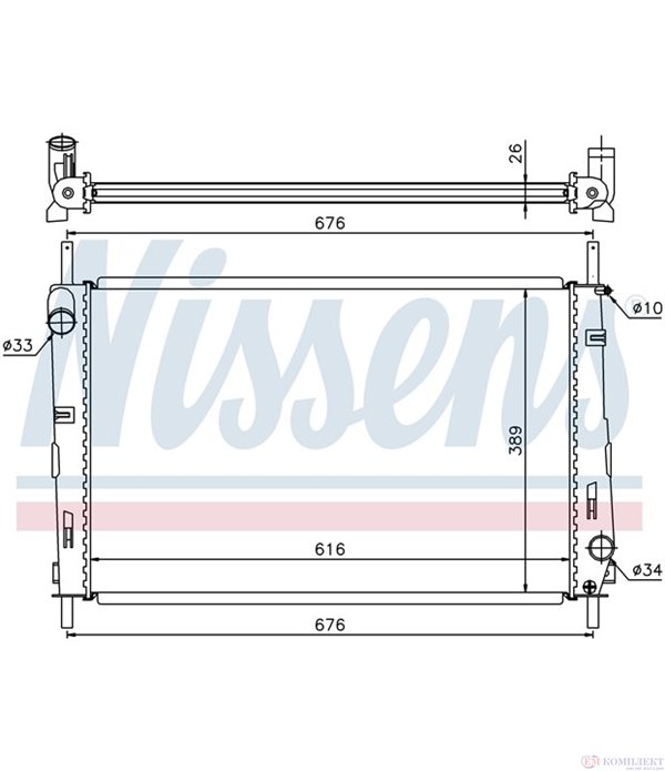 РАДИАТОР ВОДЕН FORD MONDEO III COMBI (2000-) 2.5 V6 24V - NISSENS