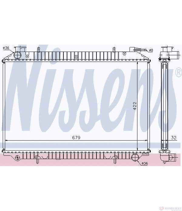 РАДИАТОР ВОДЕН NISSAN VANETTE CARGO (1994-) 2.0 D - NISSENS