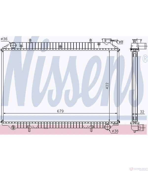 РАДИАТОР ВОДЕН NISSAN VANETTE CARGO (1994-) 2.0 D - NISSENS