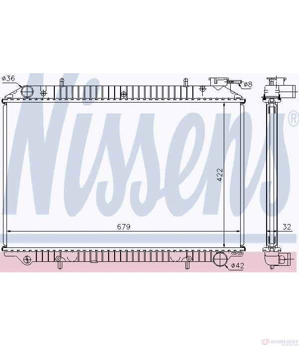 РАДИАТОР ВОДЕН NISSAN VANETTE CARGO (1994-) 2.3 D - NISSENS