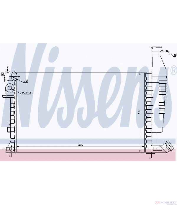 РАДИАТОР ВОДЕН PEUGEOT PARTNER COMBISPACE (1996-) 1.8 - NISSENS