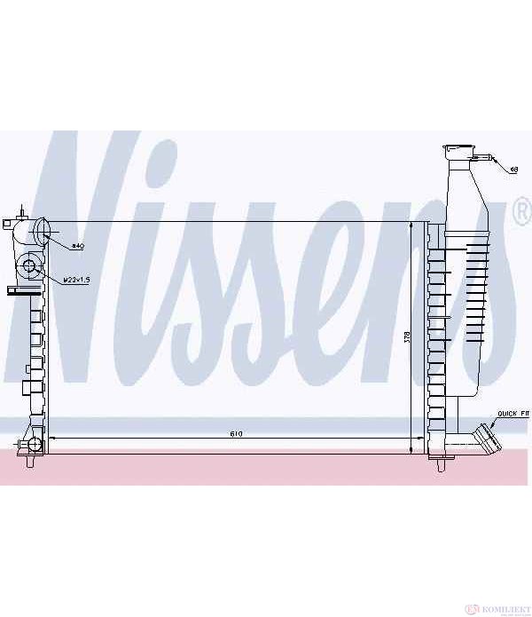 РАДИАТОР ВОДЕН CITROEN BERLINGO (1996-) 1.8 i - NISSENS