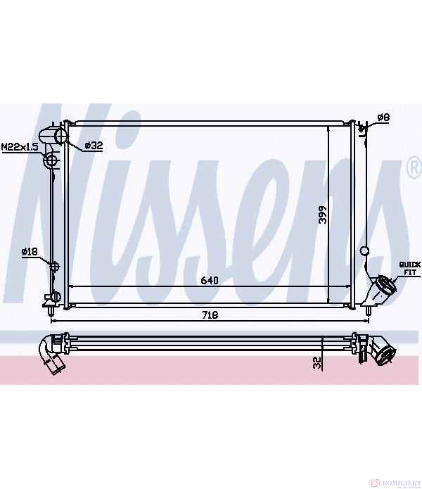 РАДИАТОР ВОДЕН PEUGEOT 406 BREAK (1996-) 1.8 16V - NISSENS