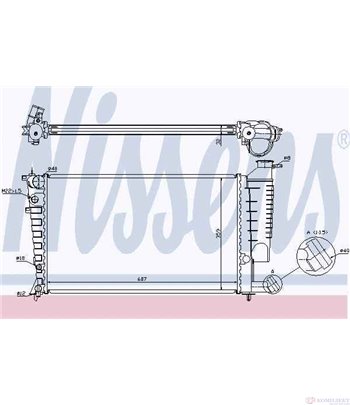 РАДИАТОР ВОДЕН PEUGEOT 306 HATCHBACK (1993-) 1.8 - NISSENS