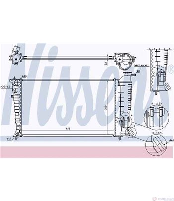 РАДИАТОР ВОДЕН PEUGEOT 306 HATCHBACK (1993-) 1.8 - NISSENS