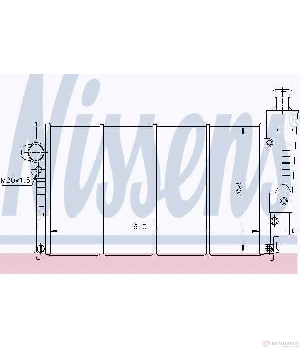 РАДИАТОР ВОДЕН PEUGEOT 405 II BREAK (1992-) 1.8 - NISSENS
