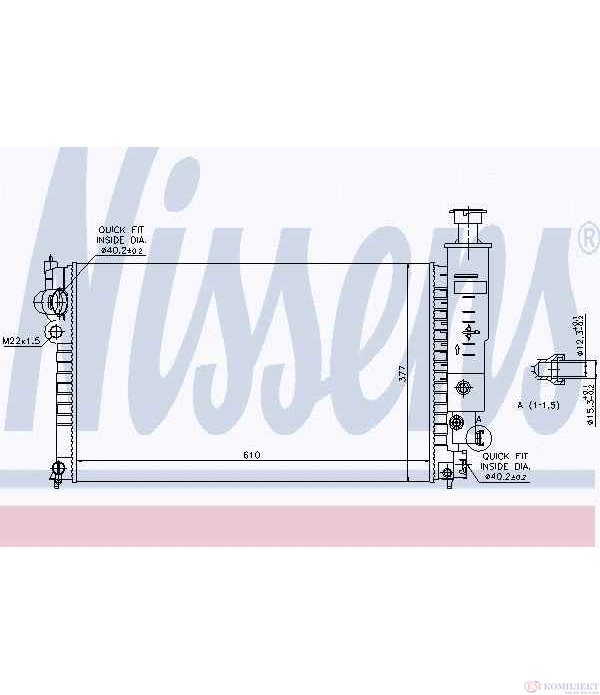 РАДИАТОР ВОДЕН PEUGEOT 405 II (1992-) 1.8 - NISSENS