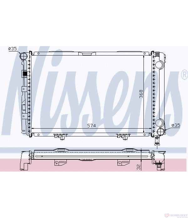 РАДИАТОР ВОДЕН MERCEDES 190 W201 (1982-) 2.0 - NISSENS