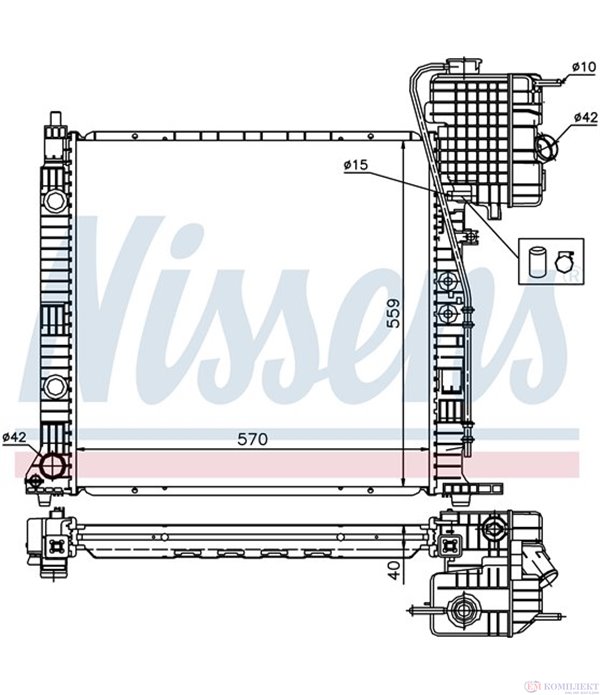 РАДИАТОР ВОДЕН MERCEDES V CLASS 6382 (1996-) V 280 - NISSENS