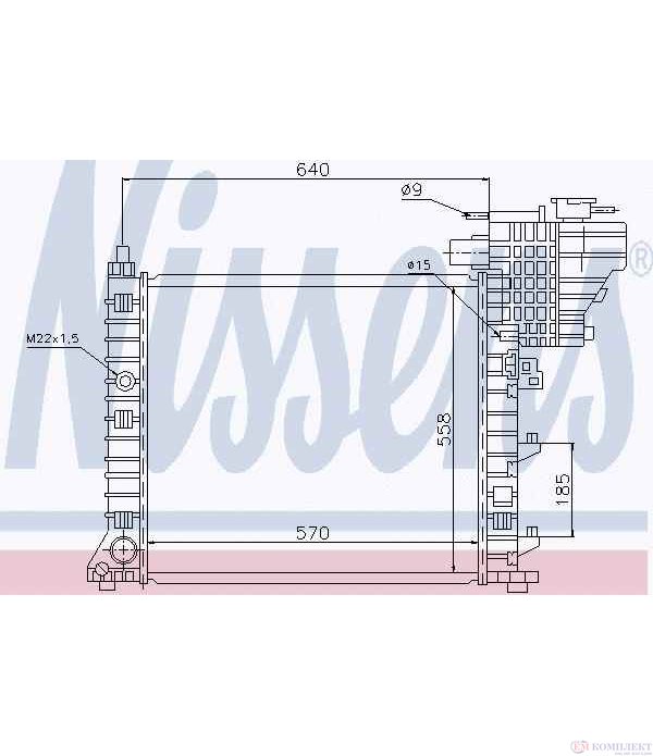 РАДИАТОР ВОДЕН MERCEDES V CLASS 6382 (1996-) V 280 - NISSENS