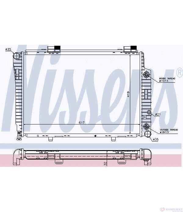 РАДИАТОР ВОДЕН MERCEDES C CLASS W202 (1993-) C 200 - NISSENS