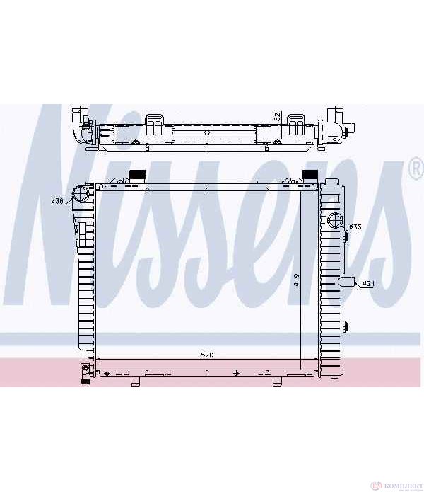 РАДИАТОР ВОДЕН MERCEDES C CLASS COMBI S202 (1996-) C 200 T Kompressor - NISSENS