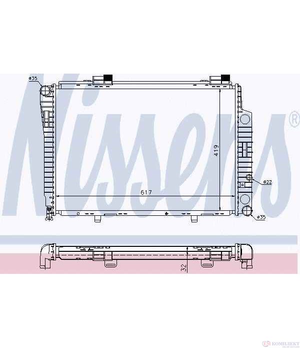РАДИАТОР ВОДЕН MERCEDES C CLASS W202 (1993-) C 220 - NISSENS