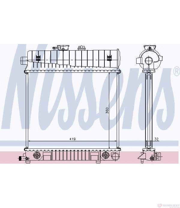 РАДИАТОР ВОДЕН MERCEDES E CLASS COMBI S210 (1996-) E 230 T - NISSENS